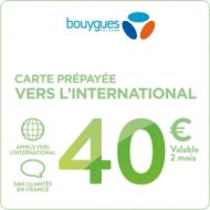Carte Bouygues telecom VERS L’INTERNATIONAL 40€