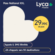 LYCAMOBILE Pass National XXL 29,99€