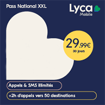 LYCAMOBILE Pass National XXL 29,99€