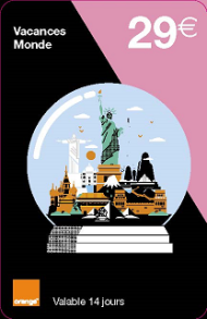 Mobicarte Vacances Monde 29€