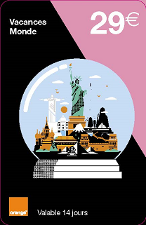 Mobicarte Vacances Monde 29€
